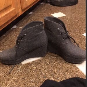 BCBG grey ankle booties, size 7 worn once